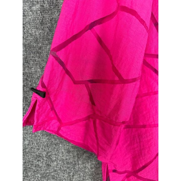 Ali Miles Pink Geometric Button Up Top Shacket 2X Artsy Lagenlook Pockets - Picture 6 of 11